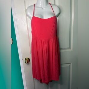 Wild Fable Pink Strappy Tie Back Scoop Neck Short Rayon Sundress Sleeveless XL